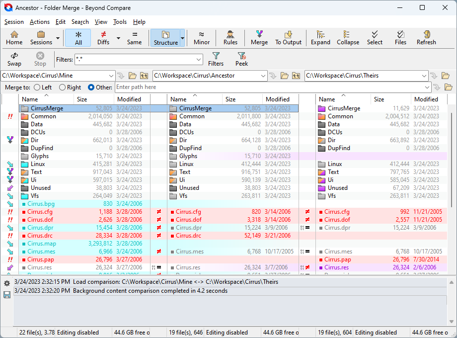 3-way folder merge