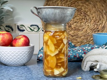 add apple pie filling to sterilized jar