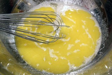 whisk butter with egg whites