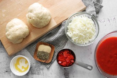 Ingredients for mini deep dish pizza muffins