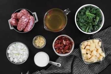 Ingredients for Olive Garden\'s Zuppa Toscana soup copycat recipe