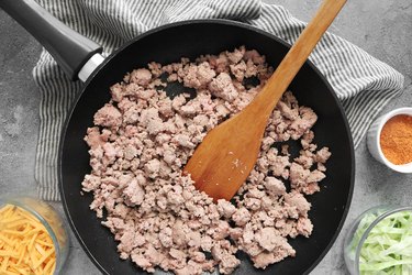 Cook ground meat