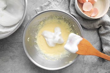 Add egg whites to yolks