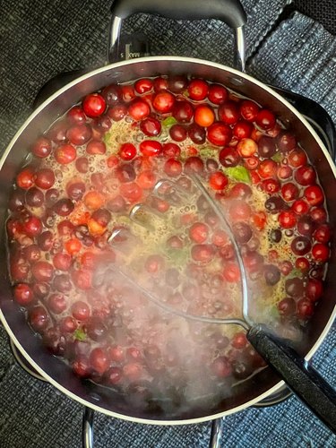 boil and crush cranberries