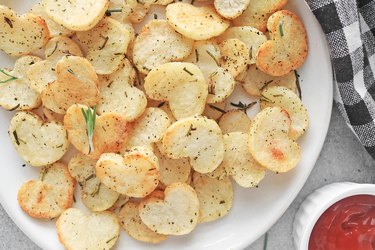 Heart-shaped roasted potatoes