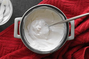Mix sour cream and mayonnaise