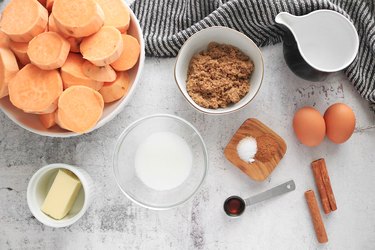 Ingredients for Instant Pot sweet potato filling