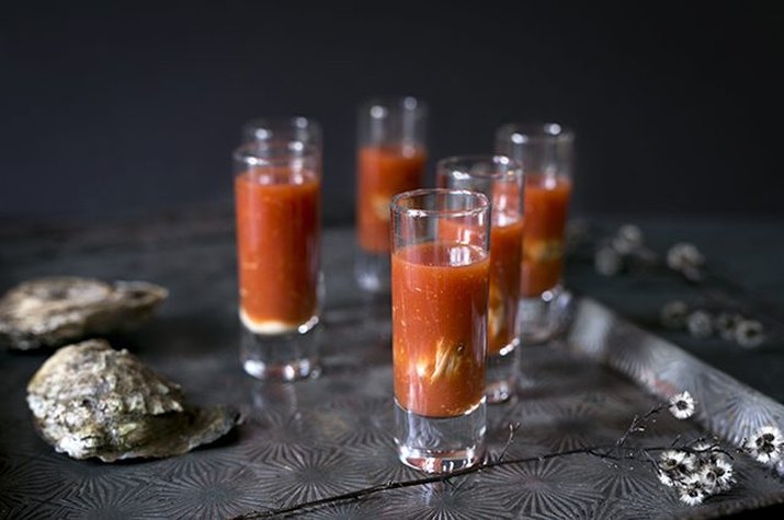 Bloody Mary oyster shooters recipe
