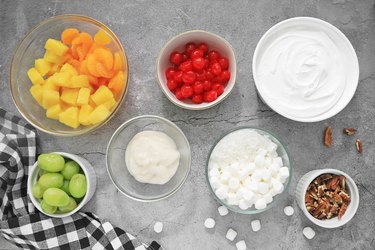 Ingredients for traditional ambrosia salad