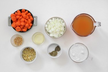 Ingredients for ginger carrot soup