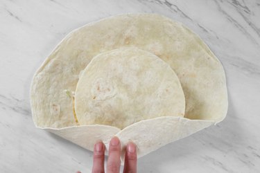 Fold the tortilla shell