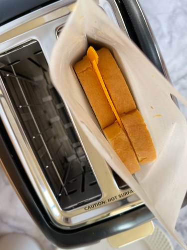 cheese sandwich in a toaster