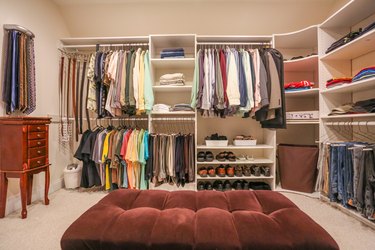 A man\'s closet fully organized
