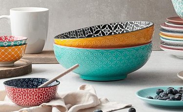 printed porcelain bowls and plates