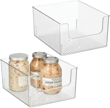 clear stackable bins