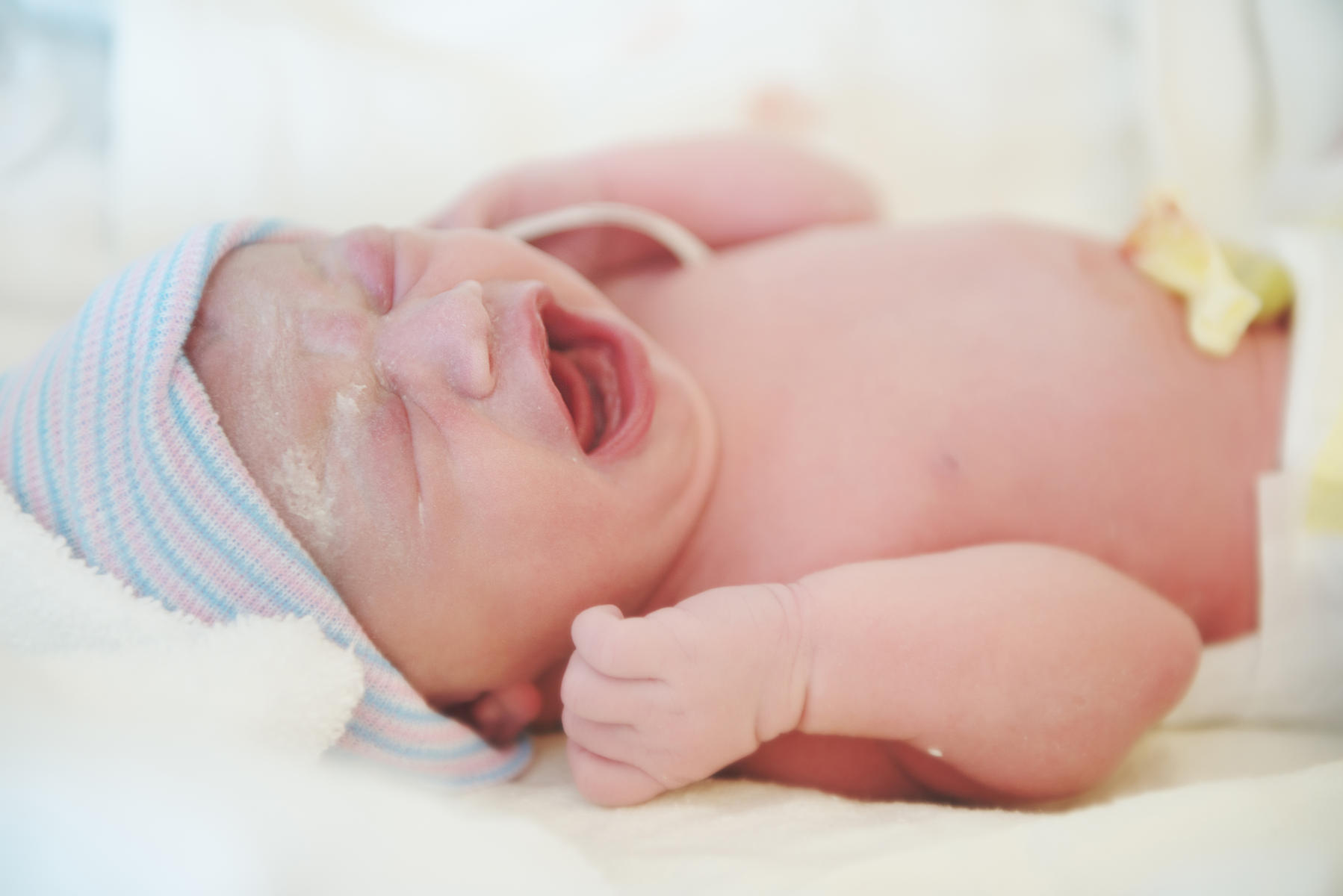 Newborn baby with vernix